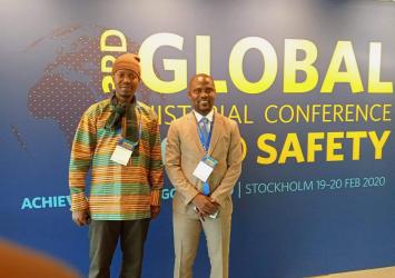 Deputy Minister for Lands and Rails J Darious Kollie and Technical Lead from the Ministry of Public Works Barbes B. Dawodu 