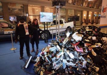 Remembrance of Road Accident Victim through their shoes 